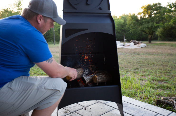 Metal Chiminea Fire Pit